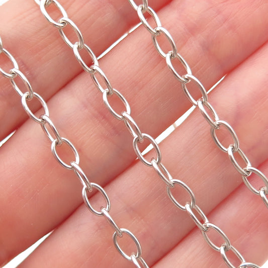 Robert Lee Morris 925 Sterling Silver Vintage Oval Chain Necklace 24"
