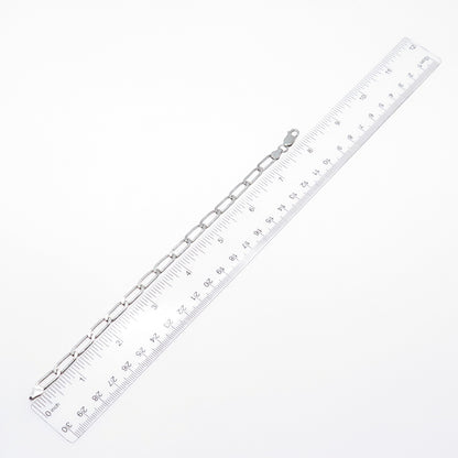 925 Sterling Silver Vintage Italy Paperclip Link Bracelet 7.75"