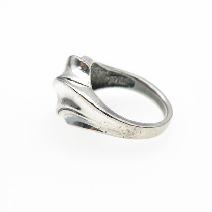 CHAPAL ZENRAY 925 Sterling Silver Vintage Modernist Oxidized Ring Size 7