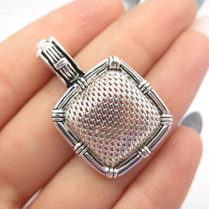 925 Sterling Silver Vintage ESPO Braided Slide Pendant