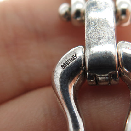 925 Sterling Silver Vintage Italy Modernist Horseshoe Chain Necklace 16"