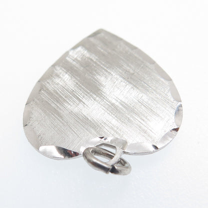 WELLS 925 Sterling Silver Vintage Diamond-Cut Heart Minimalist Charm Pendant