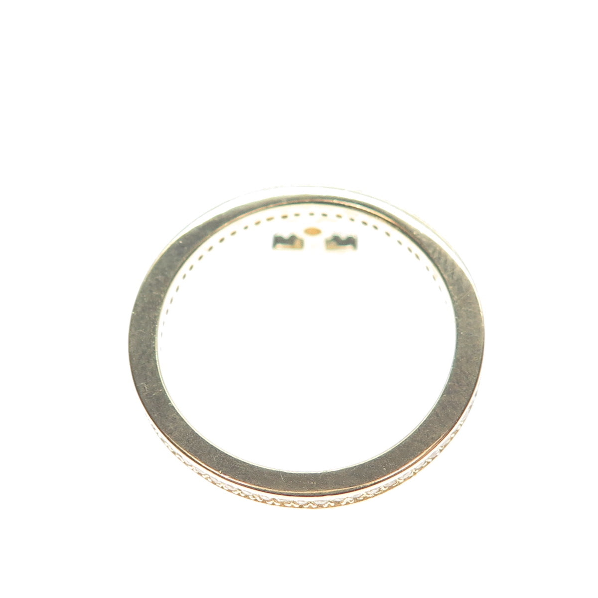 MILOR 925 Sterling Silver Gold Plated Italy C Z Cross Dangle Charm Ring Size 10