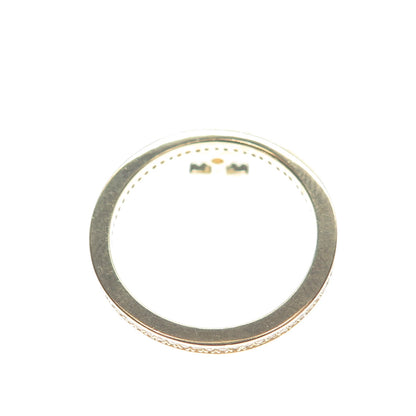 MILOR 925 Sterling Silver Gold Plated Italy C Z Cross Dangle Charm Ring Size 10