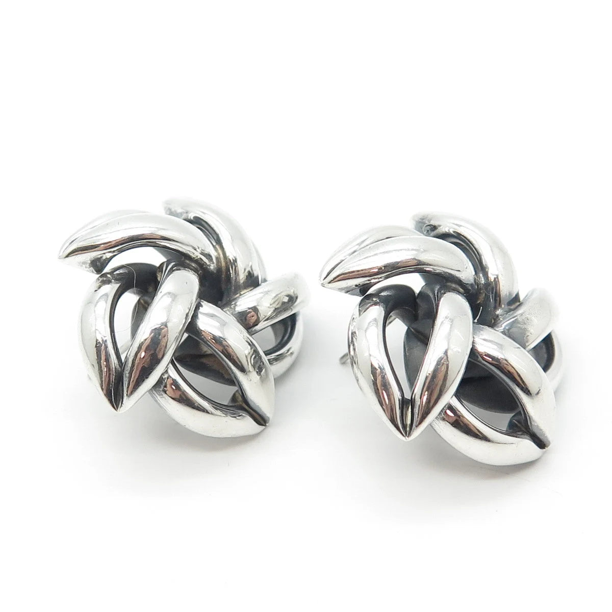 925 Sterling Silver Vintage Modernist Windmill Earrings