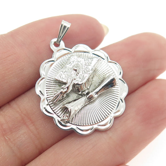 JEANOR 925 Sterling Silver Vintage Graduation Academic Cap Pendant