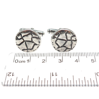 925 Sterling Silver Vintage Modernist Desert Oxidized Cufflinks