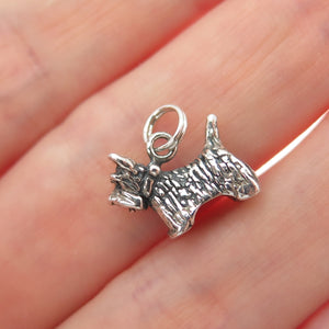 JEZLAINE Sterling Silver Vintage Scottish Terrier Dog Minimalist Charm Pendant