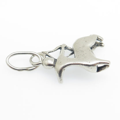 925 Sterling Silver Vintage Sagittarius Zodiac Sing Oxidized Charm Pendant