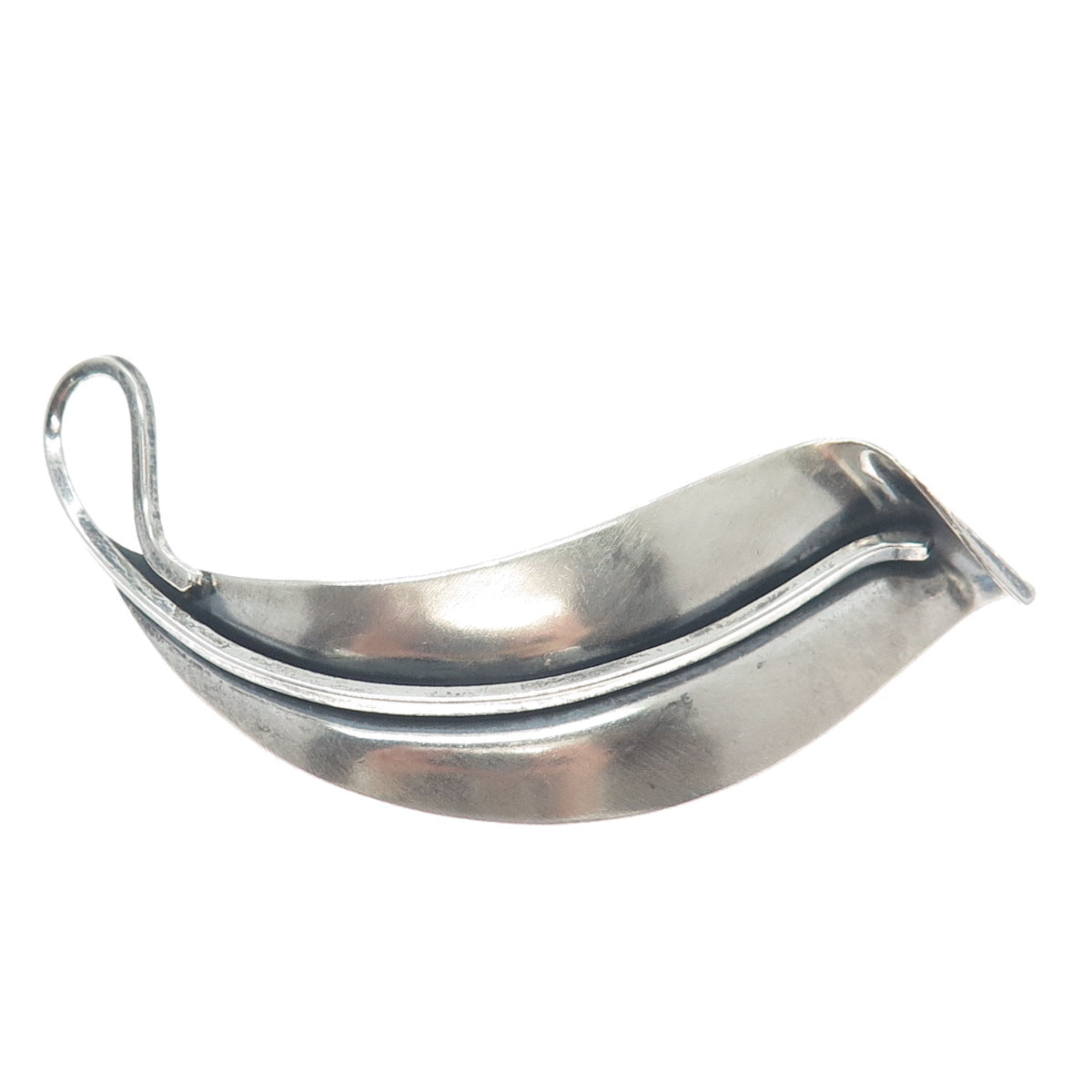 FELCHCRAFT 925 Sterling Silver Vintage Floral Leaf Oxidized Pin Brooch