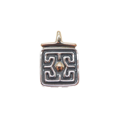 ROSS SIMONS 14K Gold & 925 Sterling Silver Vintage Modernist Mini Charm Pendant