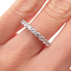 925 Sterling Silver Round-Cut C Z Stackable Ring Size 5