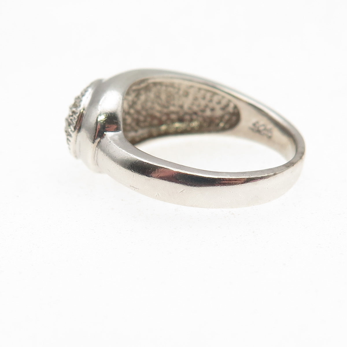 925 Sterling Silver Round-Cut C Z Teardrop Ring Size 8
