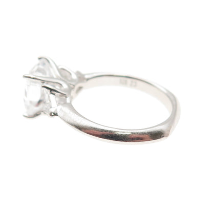 TYCOON 925 Sterling Silver Multi-Cut C Z Engagement Ring Size 5