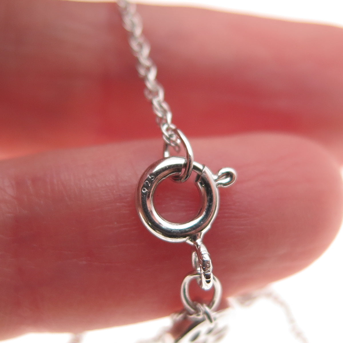925 Sterling Silver Real Black White Diamond Cat Twisted Rope Chain Necklace 18"