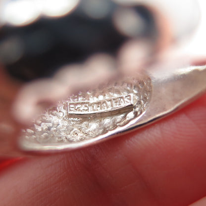 925 Sterling Silver Vintage Modernist Hammered Finish Dome Ring Size 6