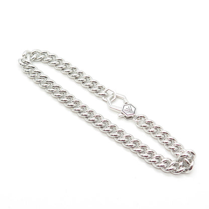 925 Sterling Silver With You Lockets Curb Link Bracelet 7"