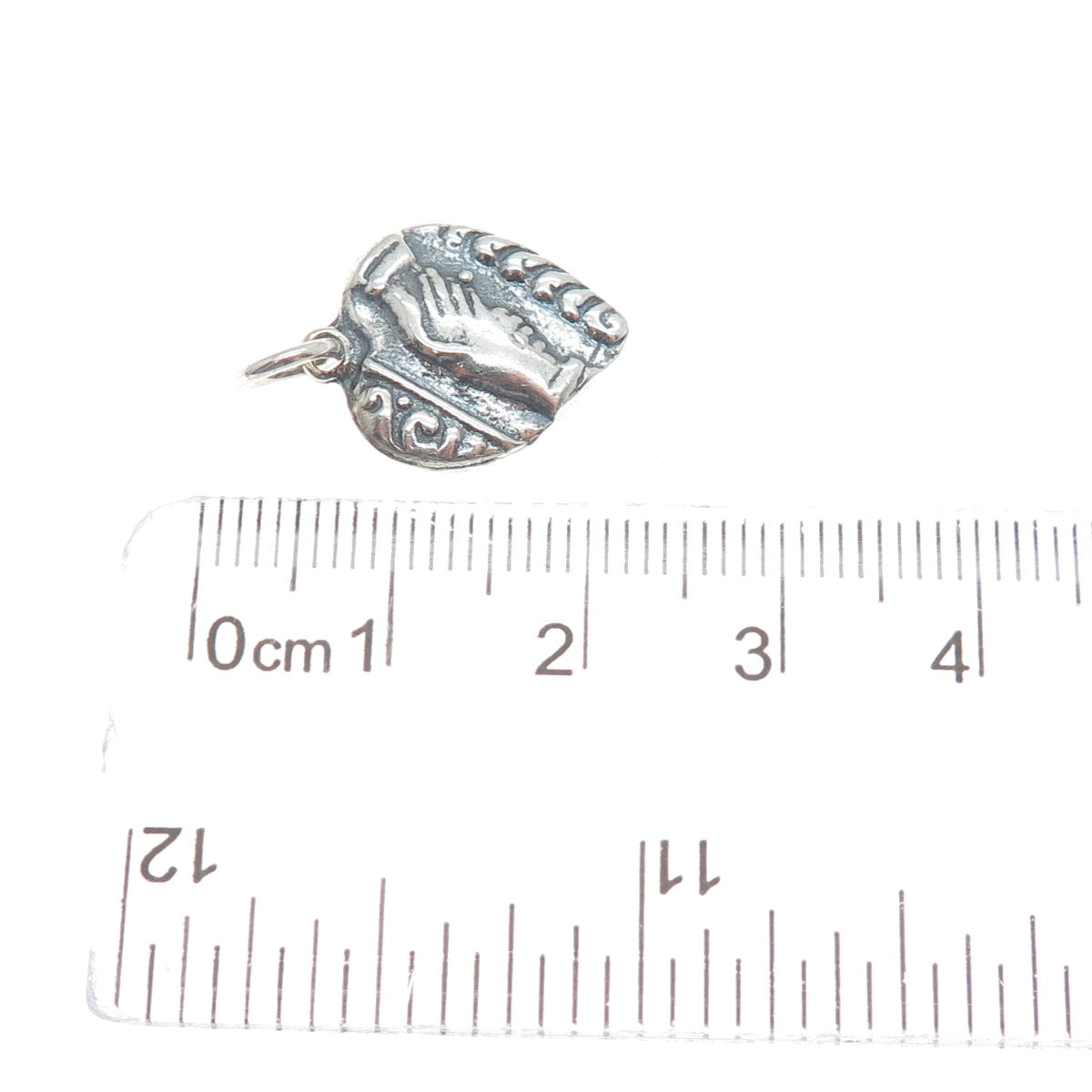 925 Sterling Silver Vintage Handshake Heart Oxidized Minimalist Charm Pendant