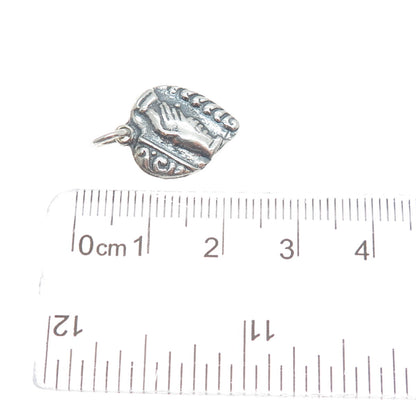 925 Sterling Silver Vintage Handshake Heart Oxidized Minimalist Charm Pendant