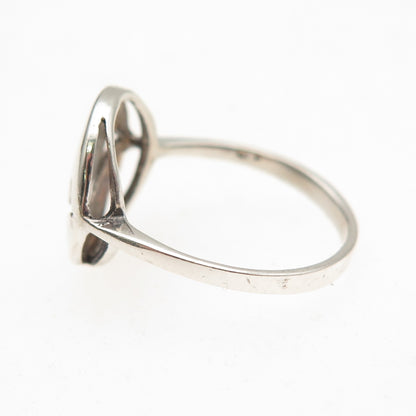 925 Sterling Silver Vintage Smile Face Emoji Ring Size 7.5