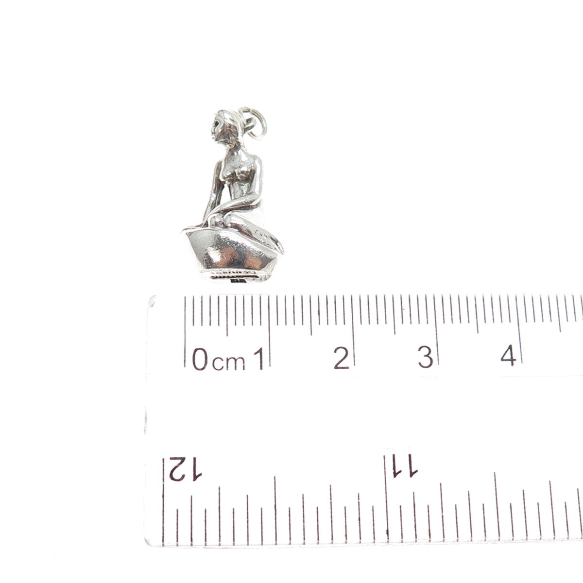 BERNARD HERTZ Sterling Silver Vintage Denmark Mermaid Mini 3D Charm Pendant