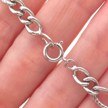 Winard 925 Sterling Silver Vintage Figaro Link Bracelet 7"