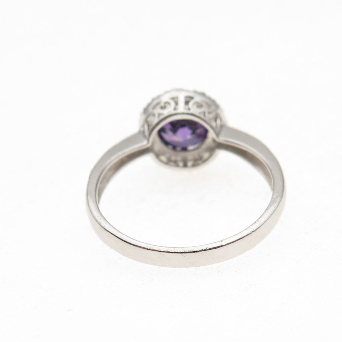 RSE Robert Seeman 925 Sterling Silver Purple & White C Z Ring Size 10.25