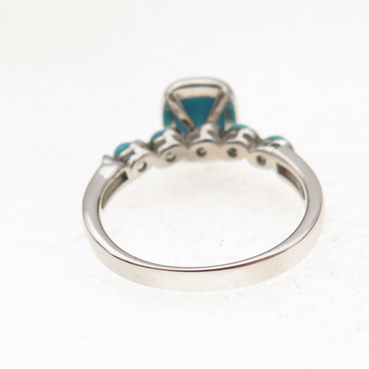 925 Sterling Silver Real Sleeping Beauty Turquoise Ring Size 8