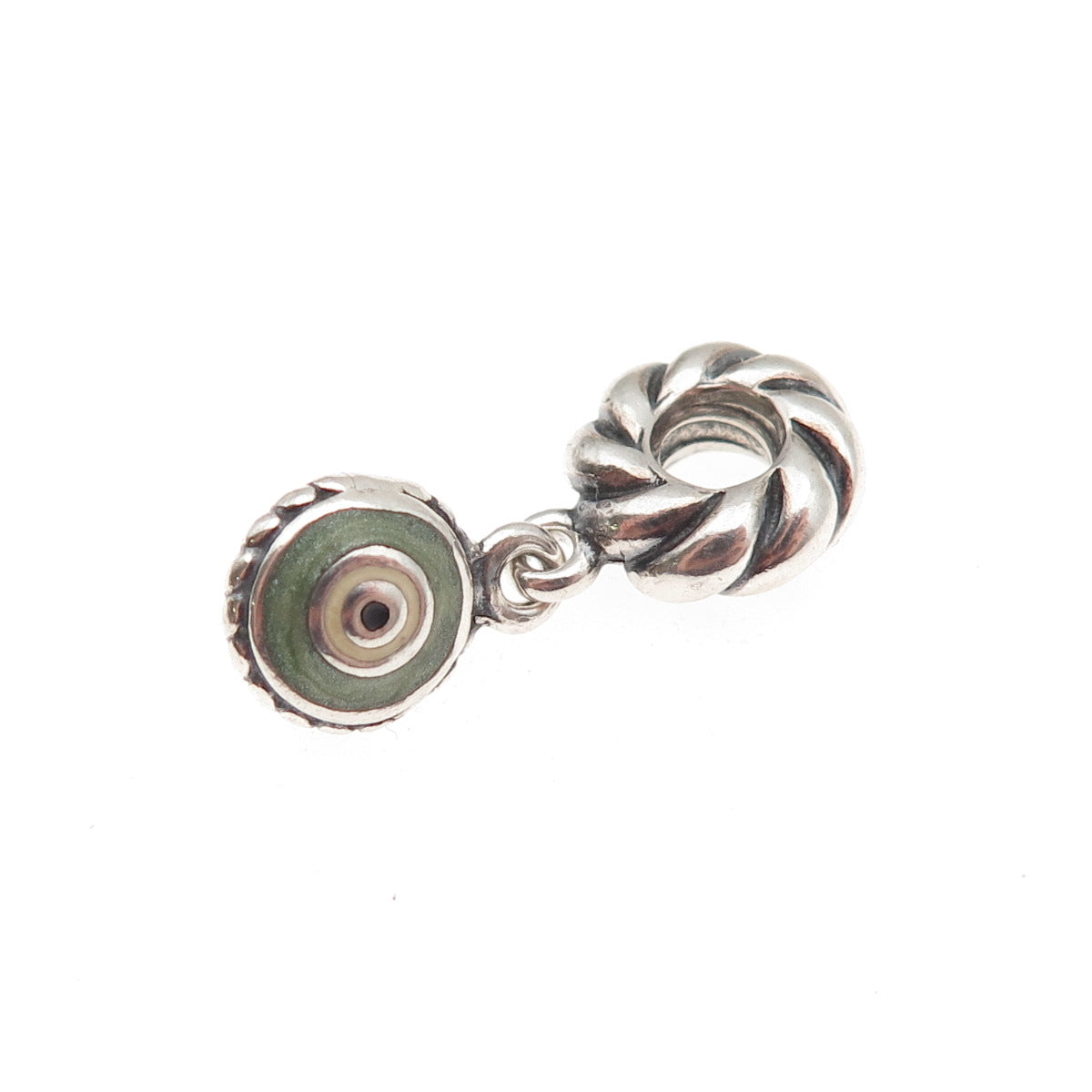 PANDORA 925 Sterling Silver Enamel Evil Eye Dangle Charm