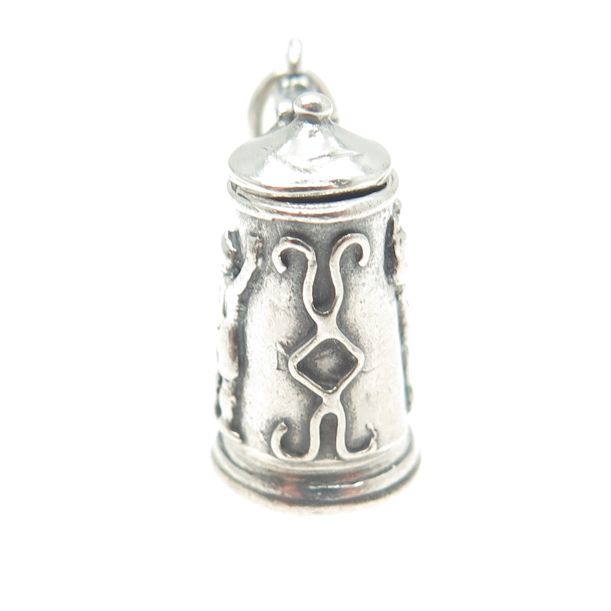 925 Sterling Silver Antique Art Deco Beer Stein Locket Pendant