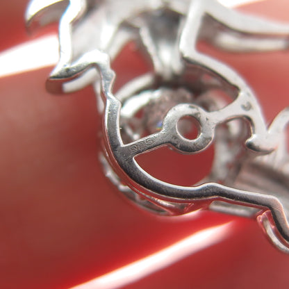 925 Sterling Silver Round-Cut C Z Ariel Mermaid Minimalist Charm Slide Pendant