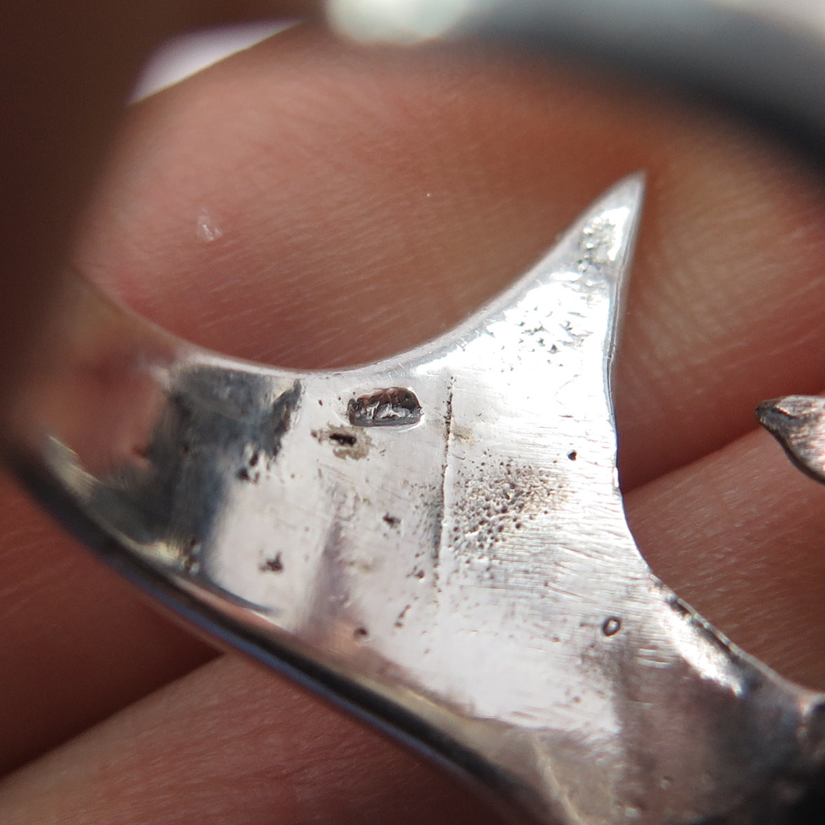 925 Sterling Silver Vintage Odin Crow Skull Oxidized Ring Size 12.75
