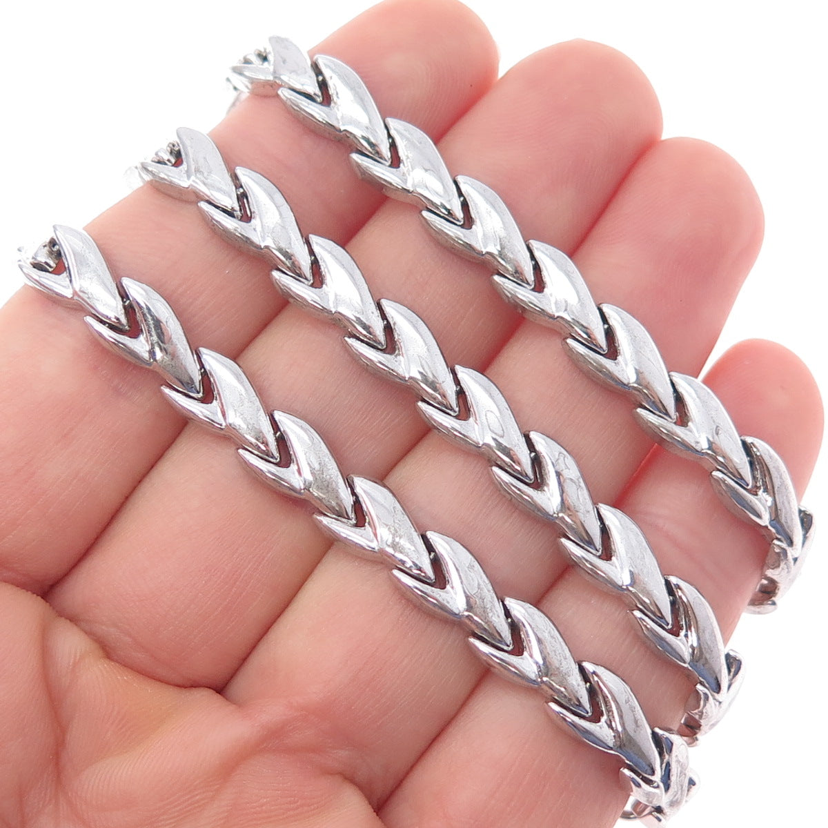 KREMENTZ 925 Sterling Silver Vintage Italy Modernist Arrow Chain Necklace 18"