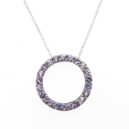 Chuck Clemency 925 Sterling Silver Real Tanzanite Circle of Life Necklace 20"