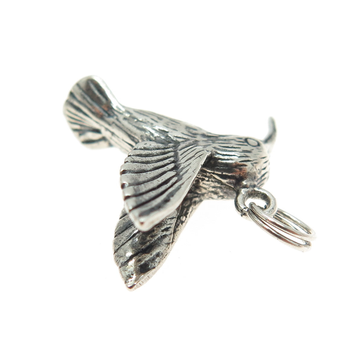 JEZLAINE 925 Sterling Silver Vintage Hummingbird 3D Charm Pendant