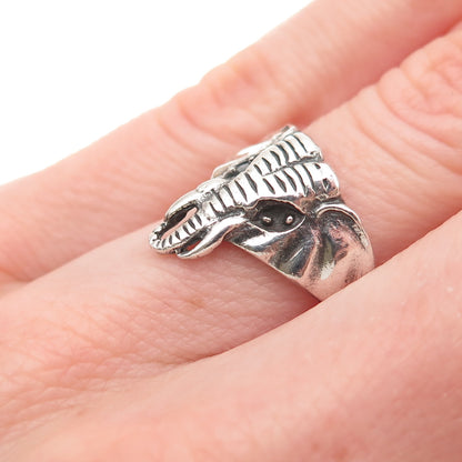 925 Sterling Silver Vintage Elephant Oxidized Ring Size 5.25