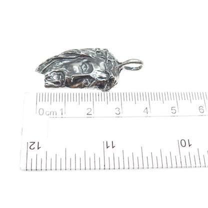 925 Sterling Silver Vintage Jesus Religious Oxidized Charm Pendant