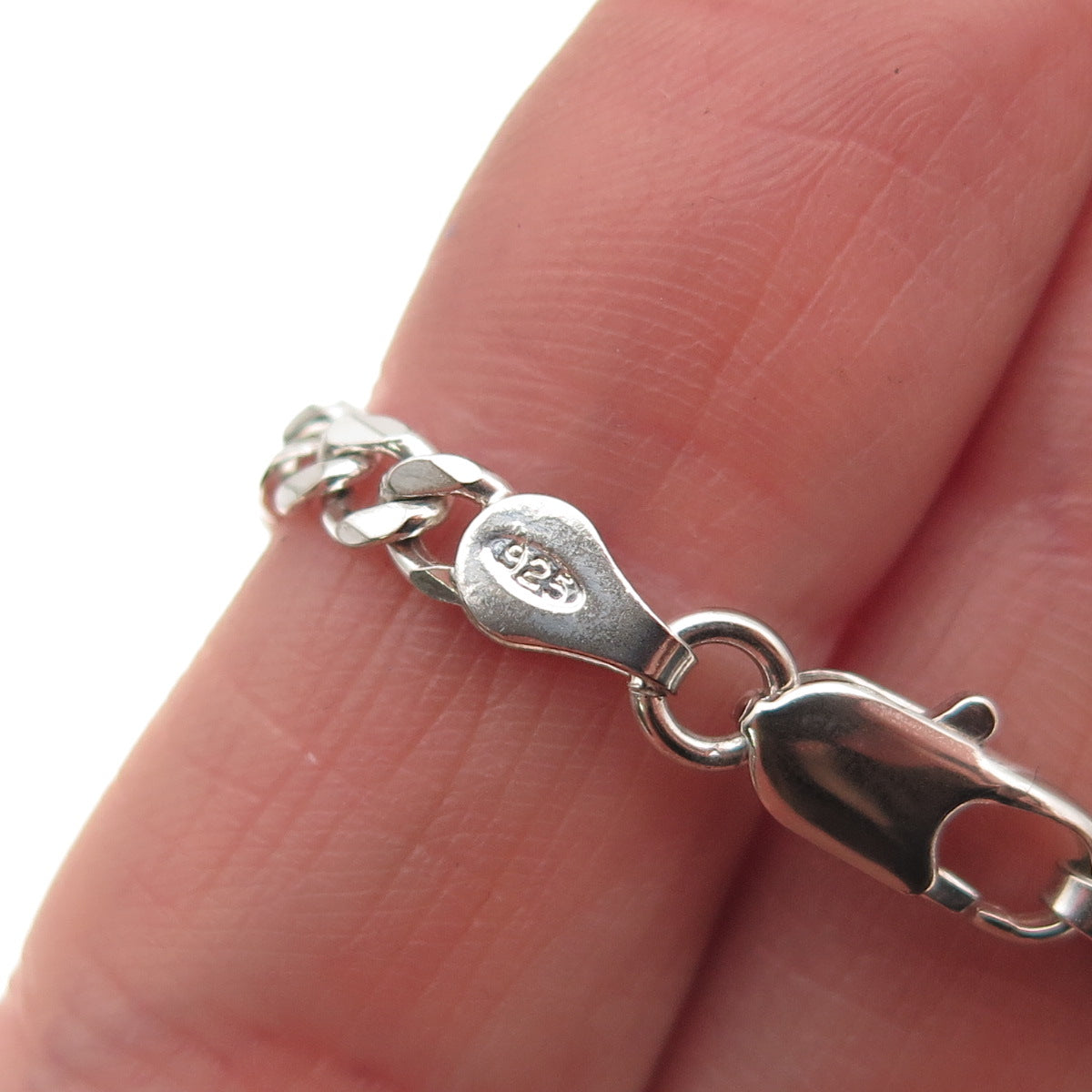 925 Sterling Silver Vintage Italy Cuban Link Bracelet 7.25"