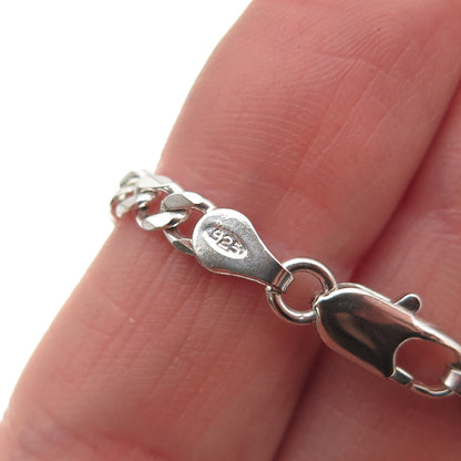 925 Sterling Silver Vintage Italy Cuban Link Bracelet 7.25"