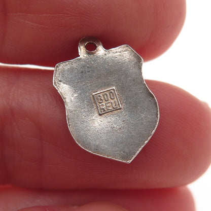 Fritz Reu & Co. 800 Silver Vintage Enamel Tyrol Coat of Arms Mini Charm Pendant
