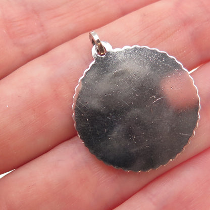 925 Sterling Silver Vintage Happy Birthday Flower Charm Pendant
