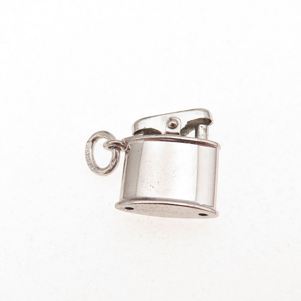 Art's Elegance 925 Sterling Silver Vintage Cigarette Lighter 3D Charm Pendant