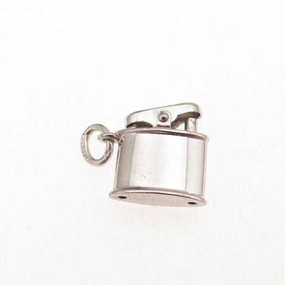 Art's Elegance 925 Sterling Silver Vintage Cigarette Lighter 3D Charm Pendant