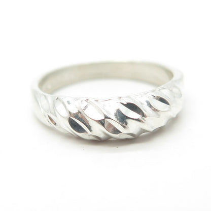 925 Sterling Silver Vintage Twisted Dome Ring Size 6.75
