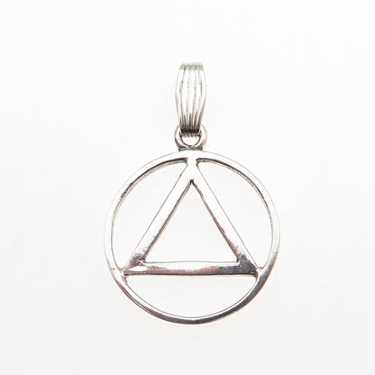 CB Stark 925 Sterling Silver Vintage Alcoholics Anonymous Charm Pendant