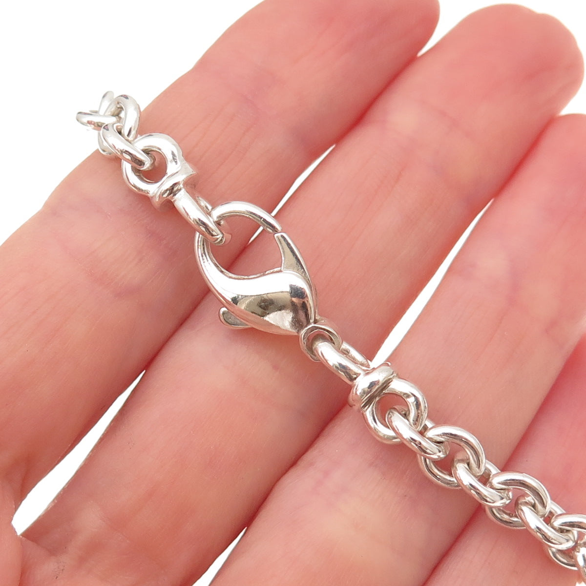 925 Sterling Silver 14K Gold Real Diamond Ball Rolo Chain Necklace 16"