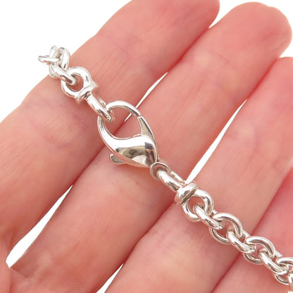 925 Sterling Silver 14K Gold Real Diamond Ball Rolo Chain Necklace 16"