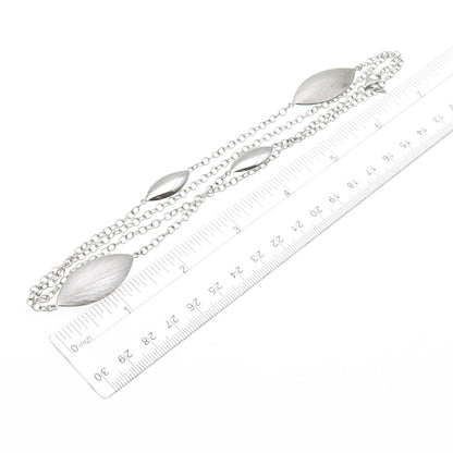 925 Sterling Silver Petal Station Cable Chain Necklace 28"