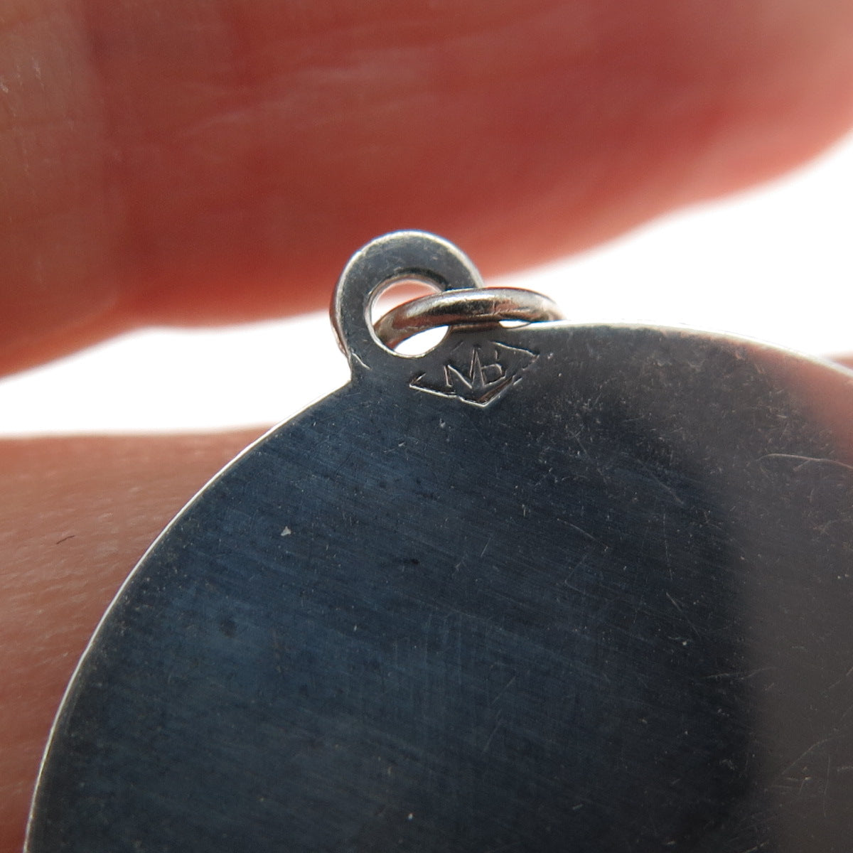 925 Sterling Silver Vintage Happy Birthday Round Tag Charm Pendant