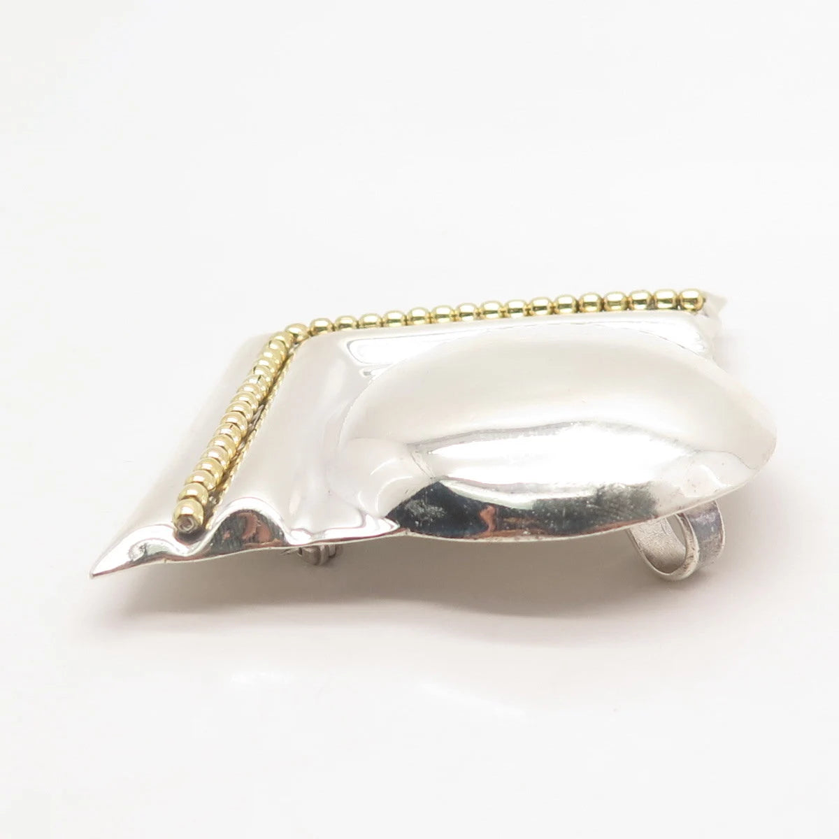 925 Sterling Silver 2-Tone Vintage Mexico Modernist Pin Brooch / Pendant